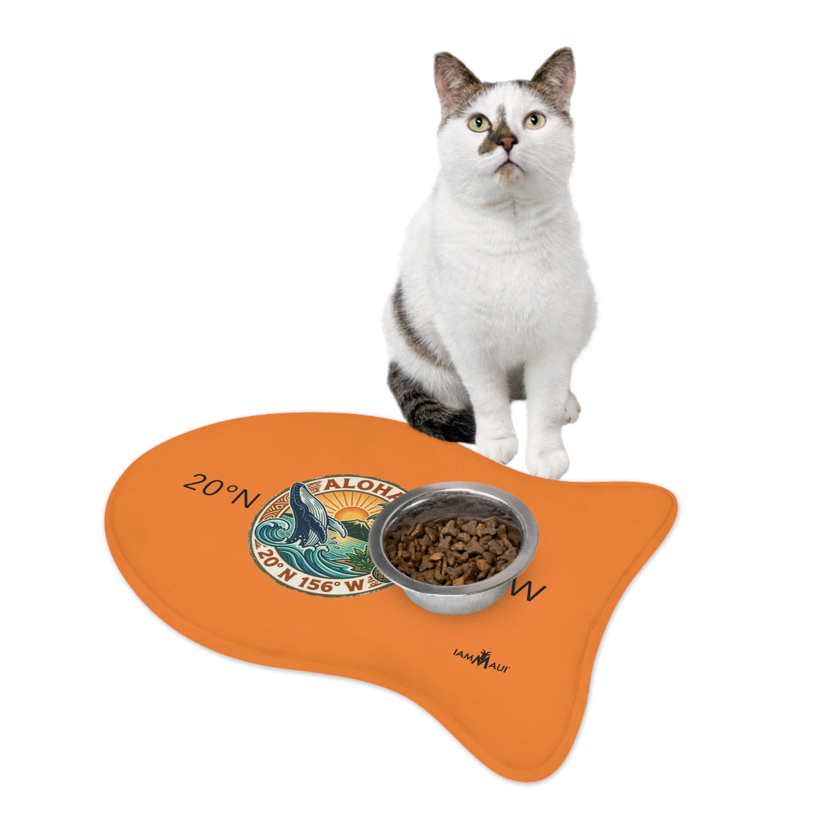 IAMMAUI® Aloha Whale Pet Feeding Mat — Non-Slip Dog & Cat Bowl Mat