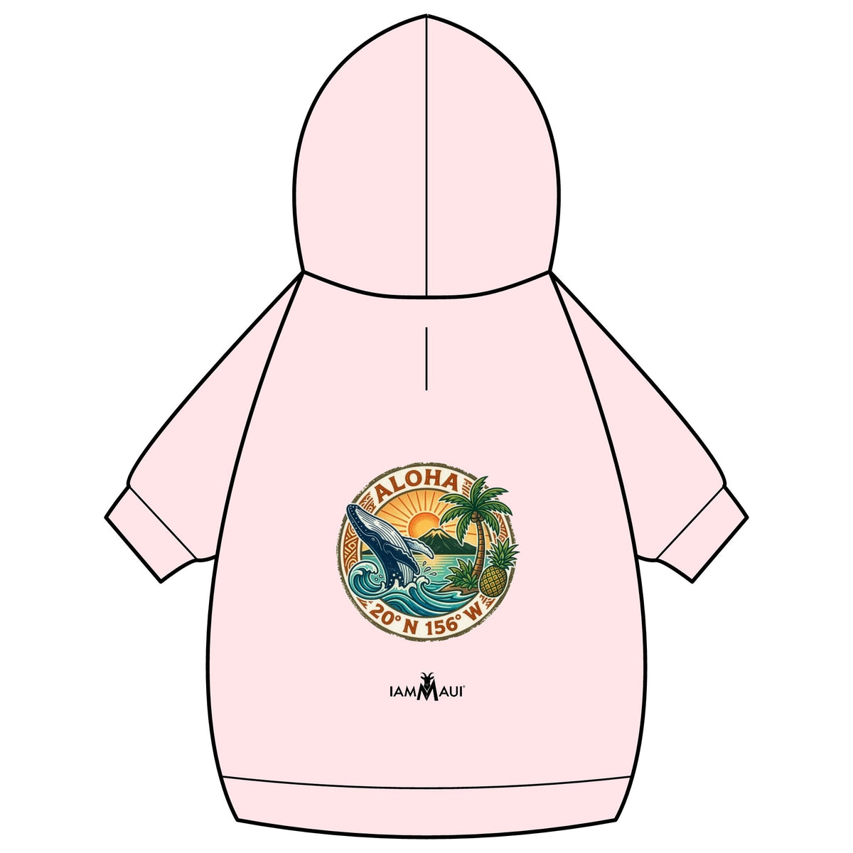 IAMMAUI® Aloha Surf Pet Hoodie — Tropical Wave Dog Sweatshirt with Collar Hole